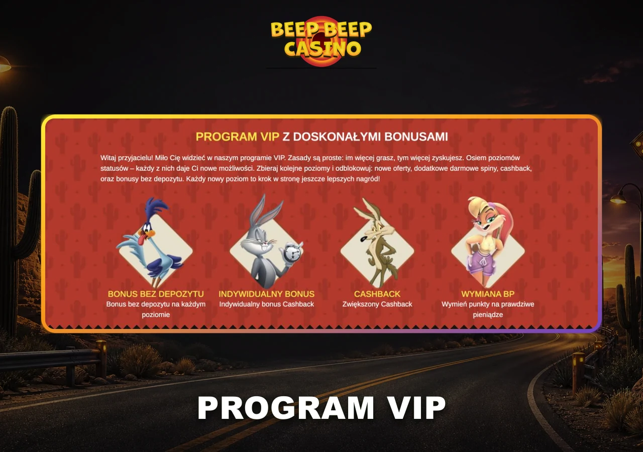 Program VIP BeepBeep Casino: cashback, indywidualne bonusy i wymiana punktów BP.